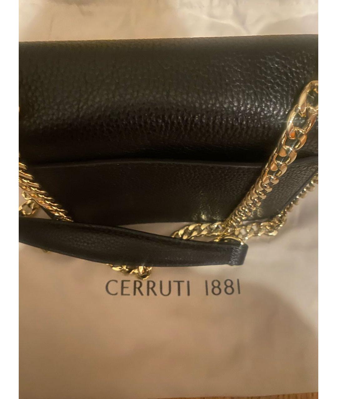 CERRUTI 1881 Черная кожаная сумка через плечо, фото 5