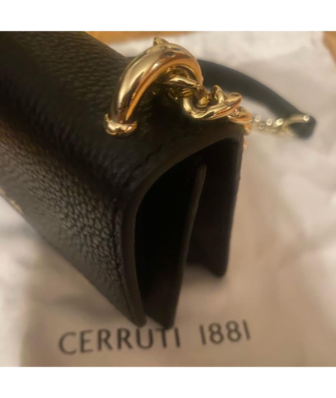 CERRUTI 1881 Черная кожаная сумка через плечо, фото 3