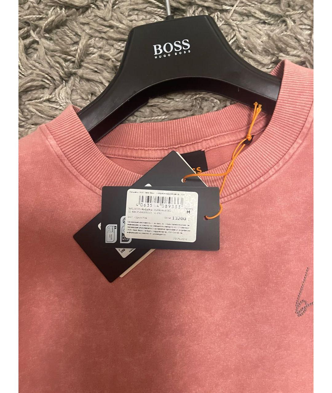 HUGO BOSS Коралловая хлопковая футболка, фото 4