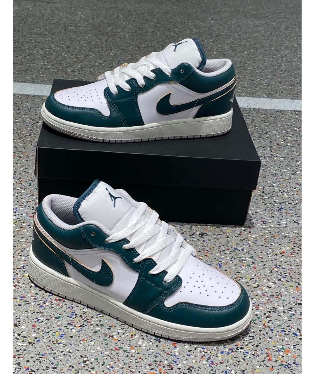 JORDAN Зеленые кроссовки из искусственной кожи, фото 2