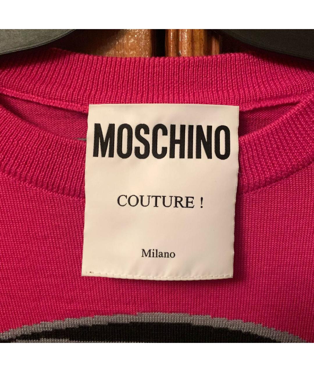 MOSCHINO Фуксия шерстяной джемпер / свитер, фото 3