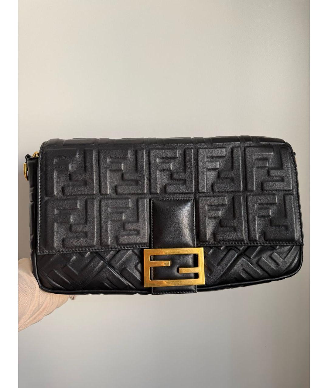 FENDI Черная кожаная сумка через плечо, фото 5
