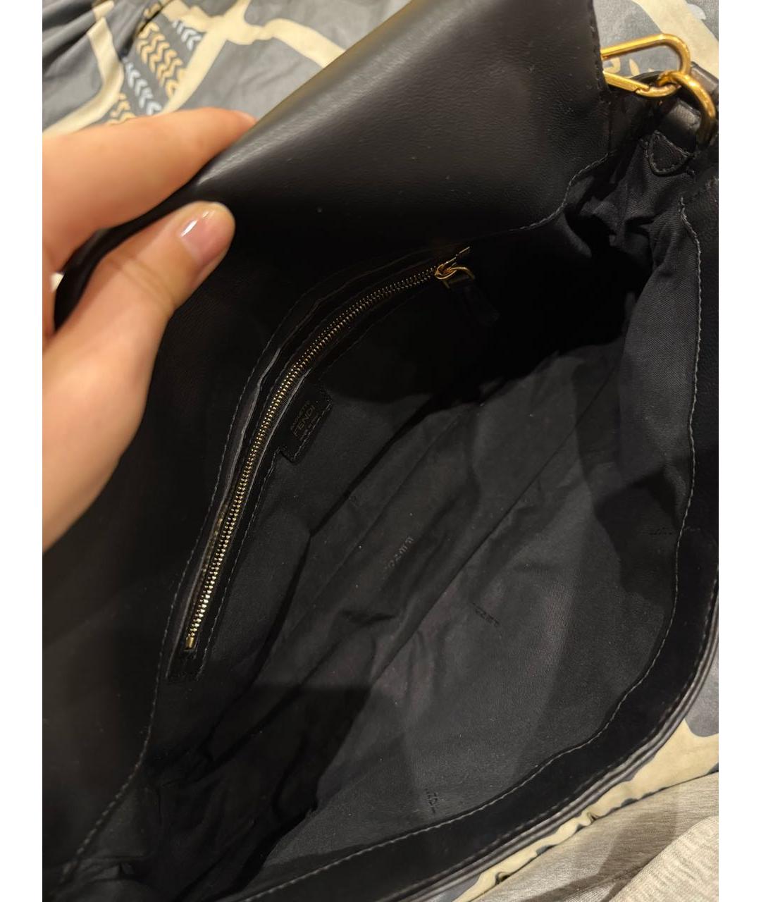 FENDI Черная кожаная сумка через плечо, фото 6