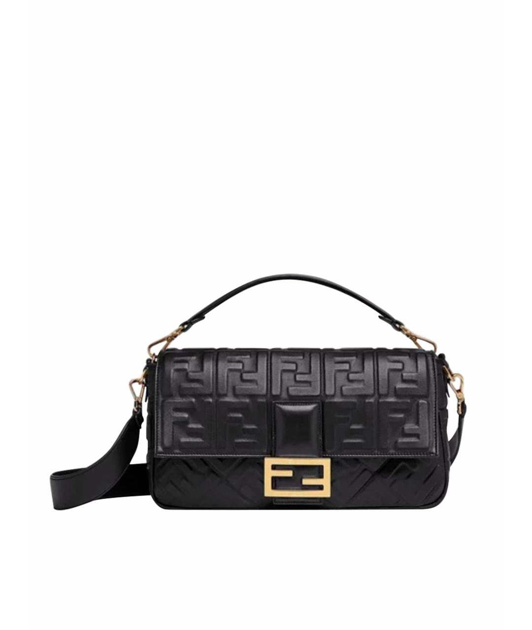 FENDI Черная кожаная сумка через плечо, фото 1