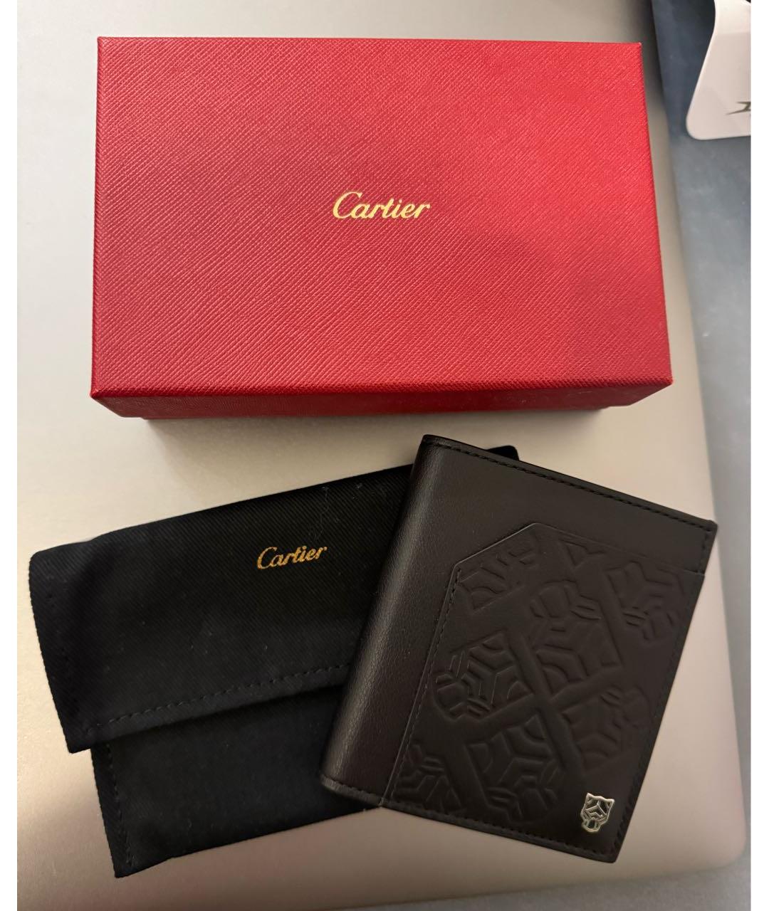 CARTIER Черный кожаный кошелек, фото 4