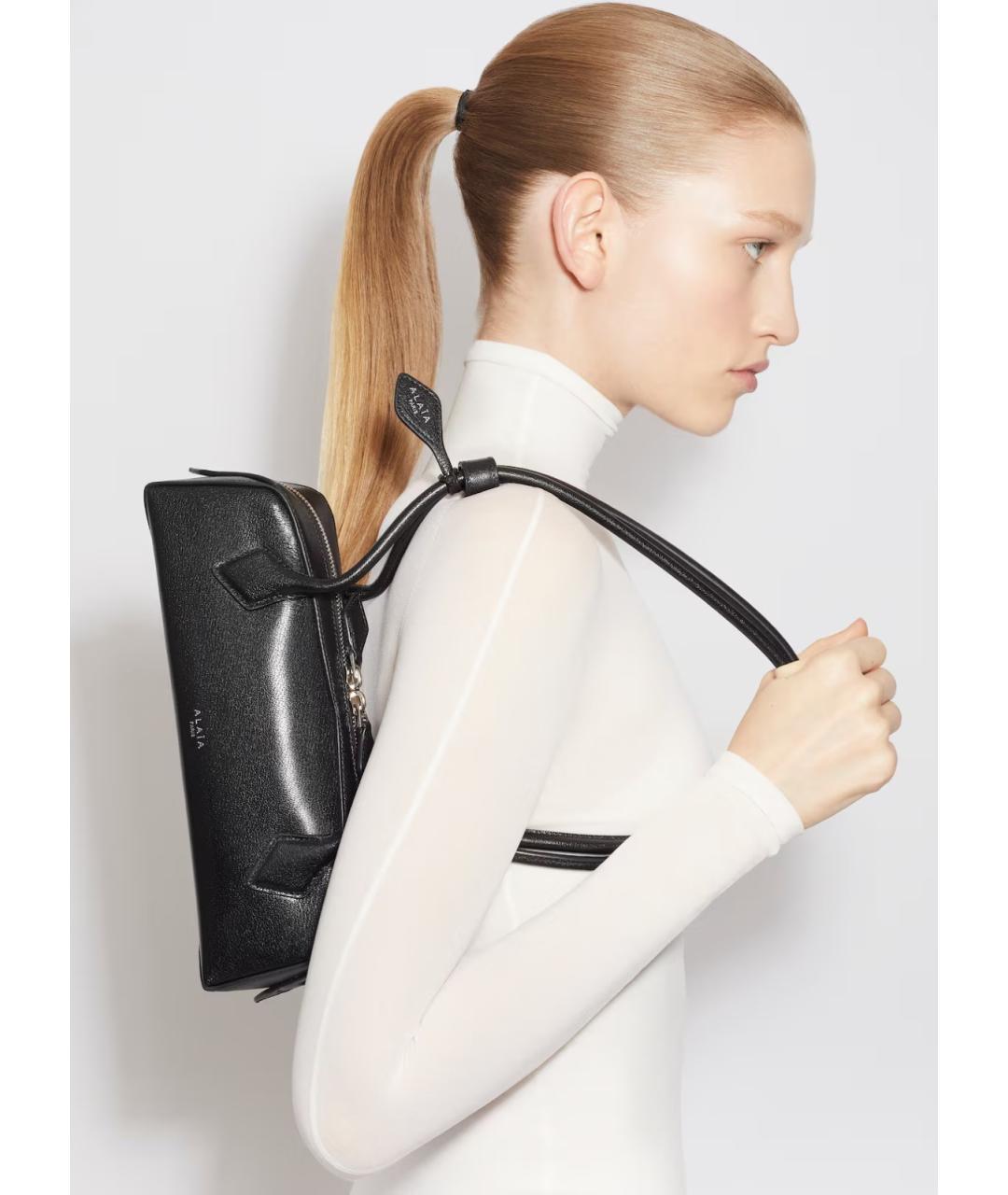 ALAIA Черная кожаная сумка через плечо, фото 3