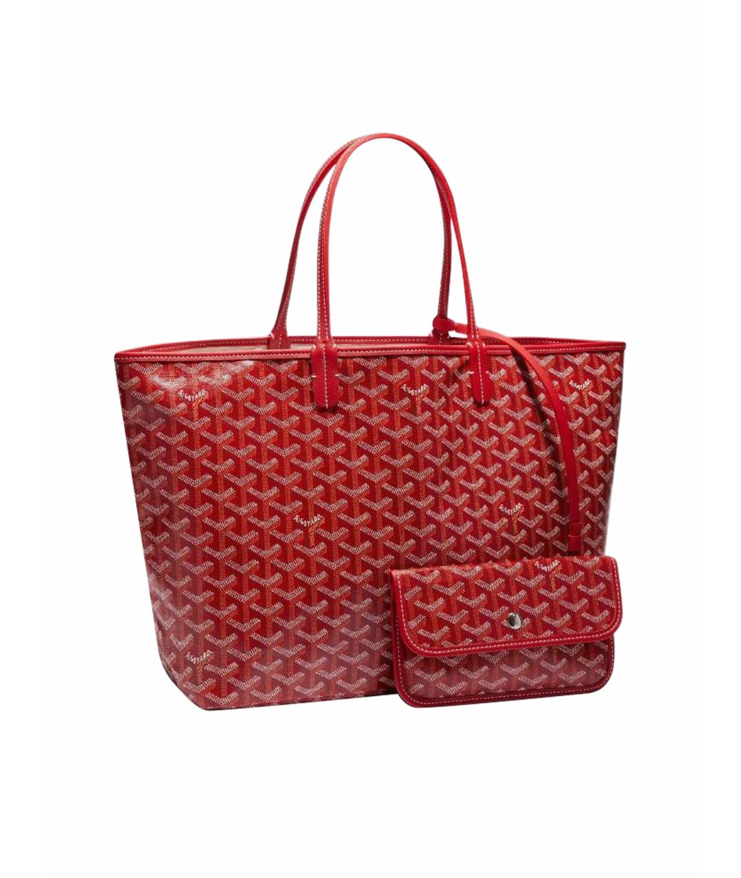 GOYARD Красная кожаная сумка тоут, фото 1