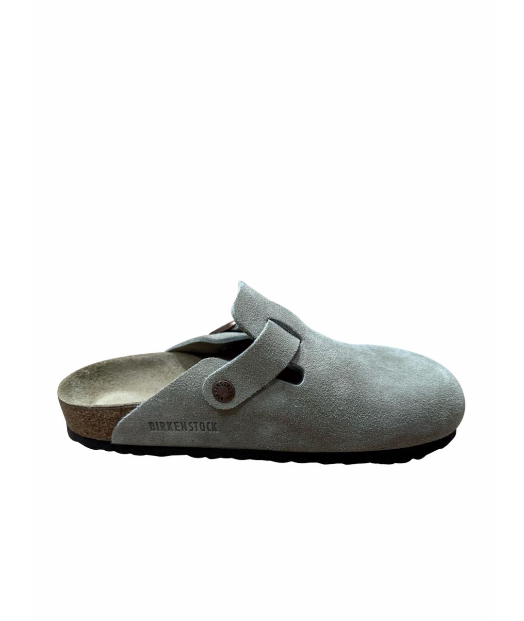 BIRKENSTOCK Бежевые замшевые сабо, фото 1