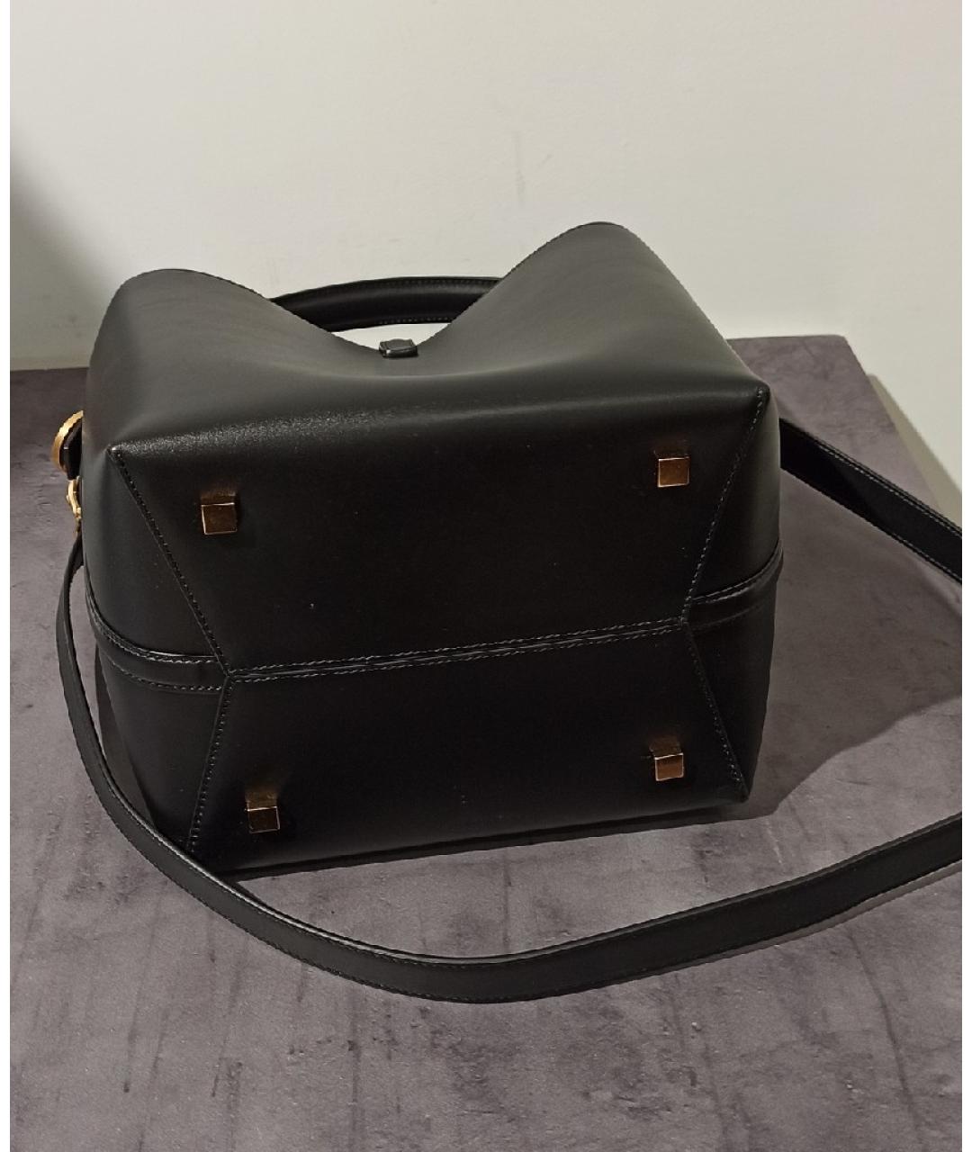 SAINT LAURENT Черная кожаная сумка с короткими ручками, фото 5