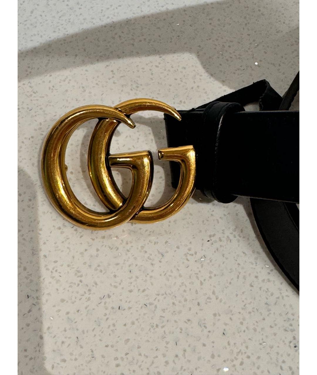 GUCCI Темно-синий кожаный ремень, фото 7