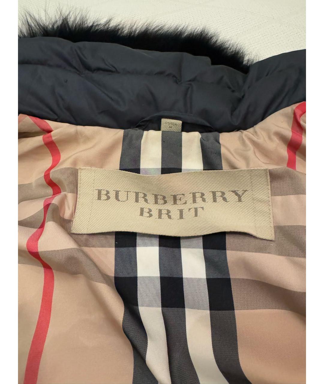 BURBERRY Черный полиэстеровый пуховик, фото 3