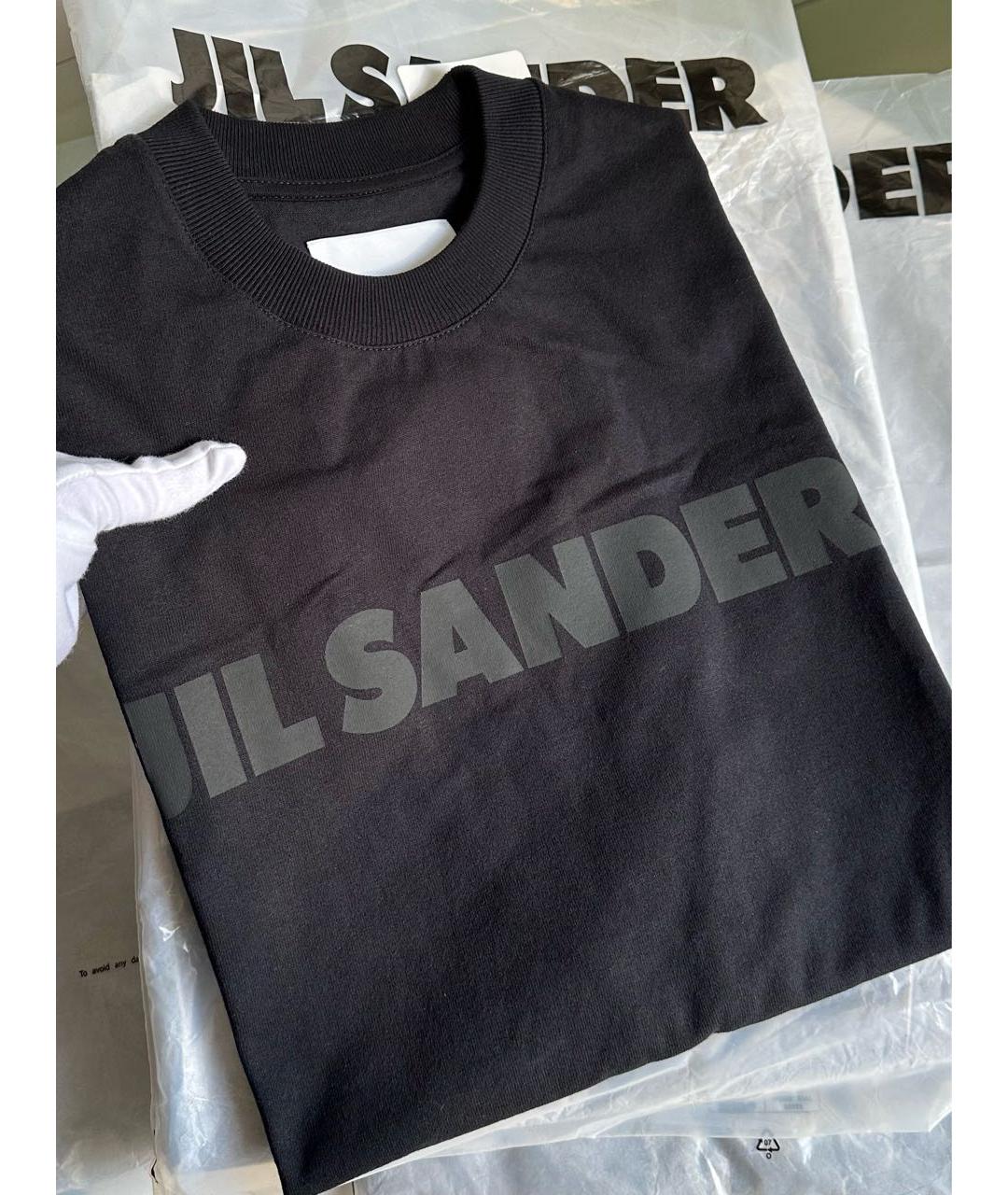 JIL SANDER Черная хлопковая футболка, фото 3