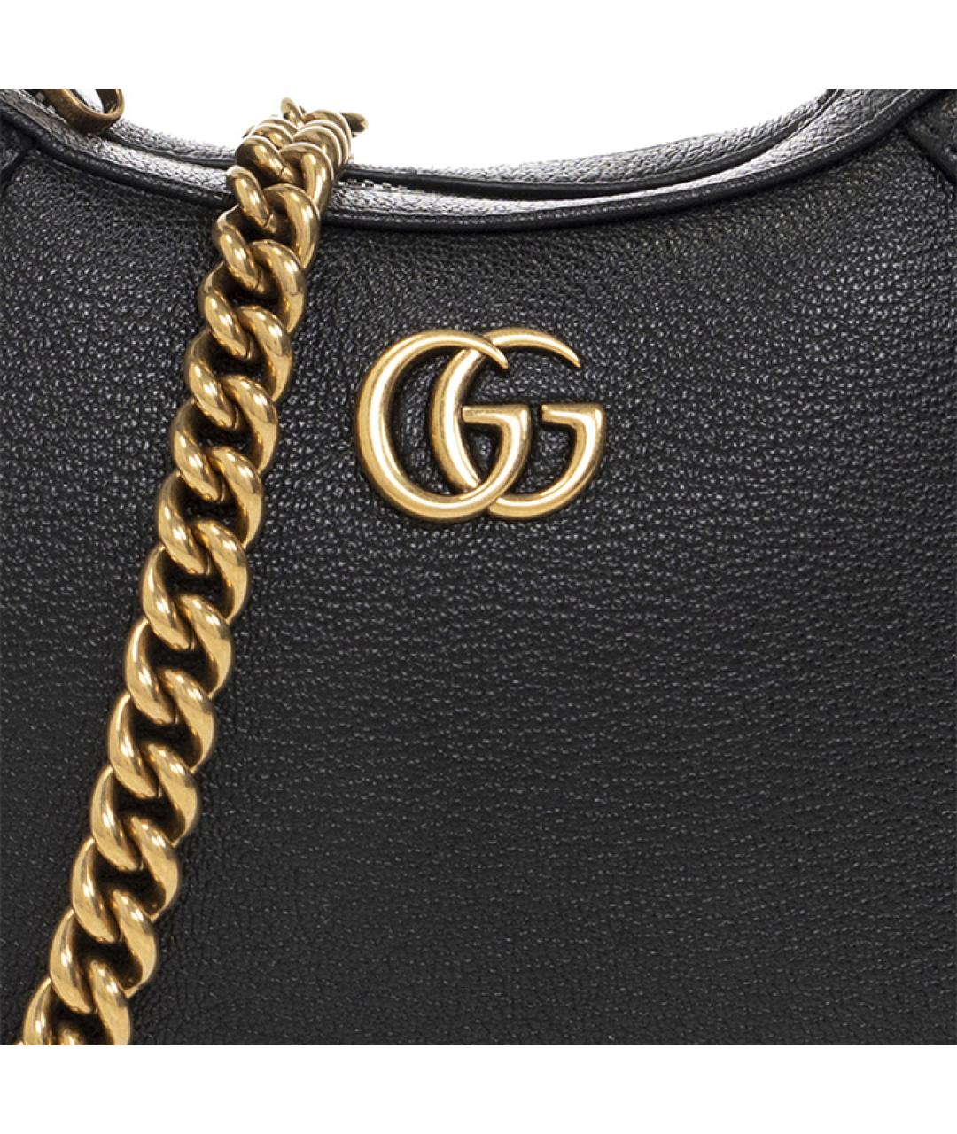 GUCCI Черная кожаная сумка через плечо, фото 4