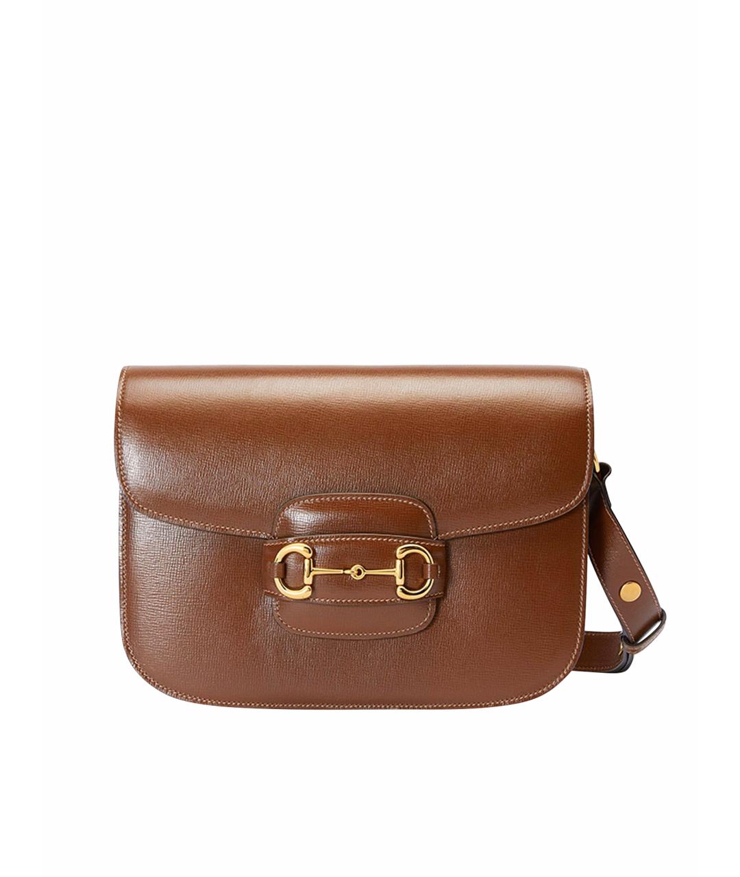 GUCCI Коричневая кожаная сумка через плечо, фото 1