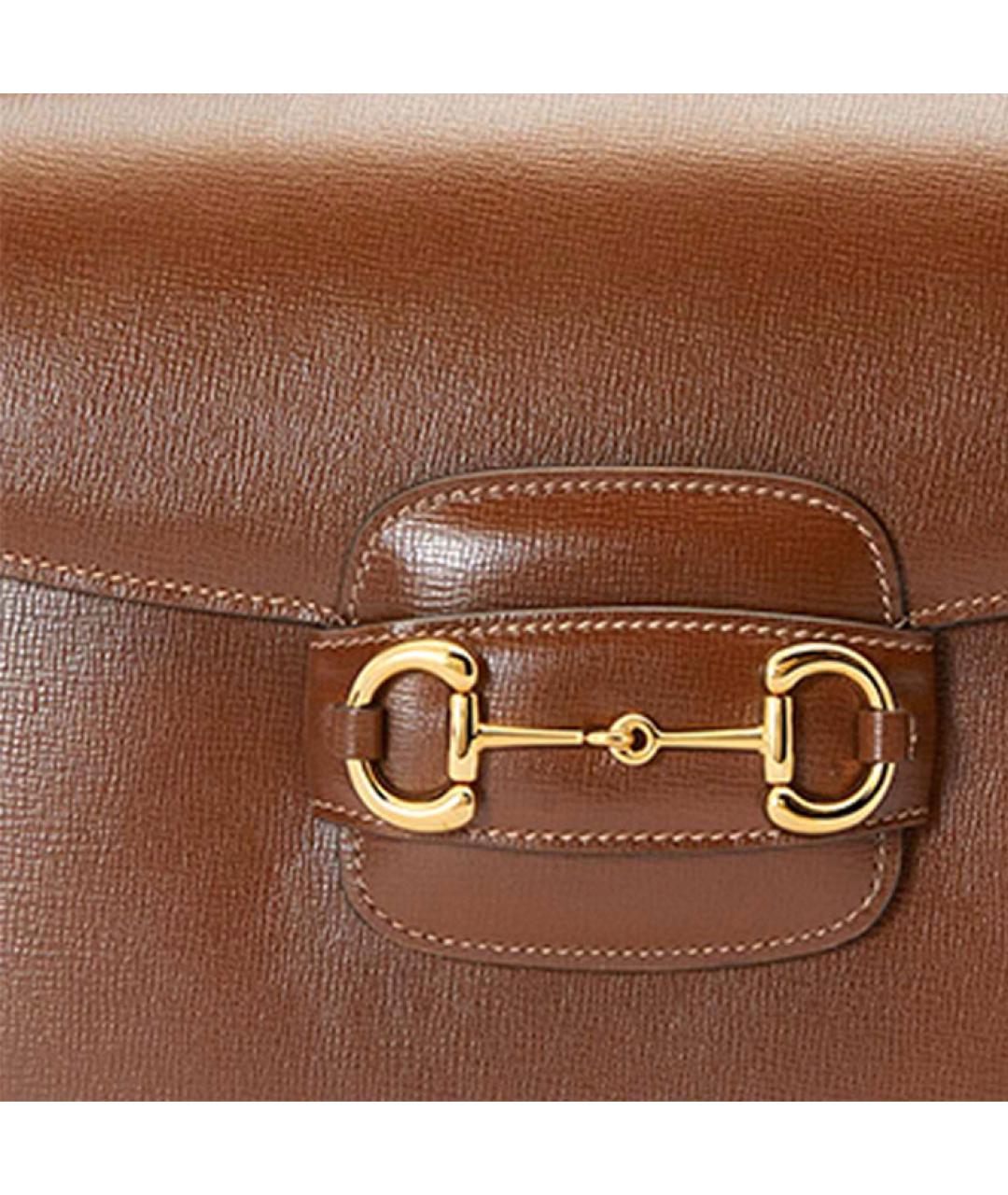 GUCCI Коричневая кожаная сумка через плечо, фото 8