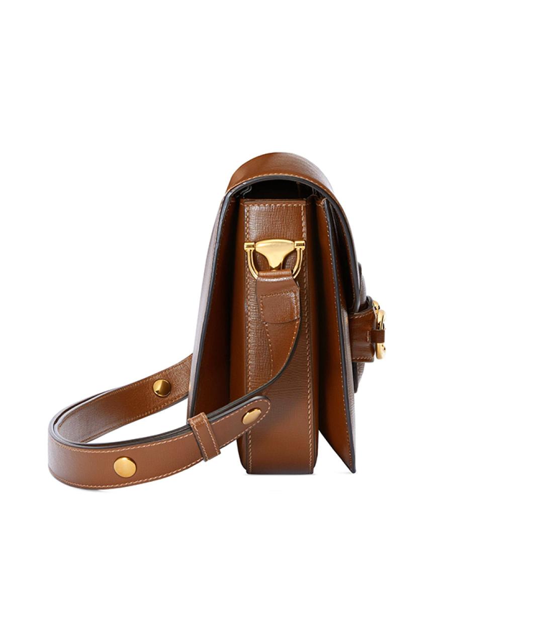 GUCCI Коричневая кожаная сумка через плечо, фото 4