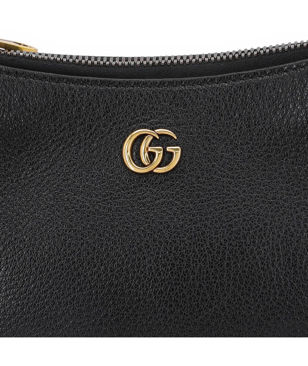 GUCCI Черная кожаная сумка через плечо, фото 5