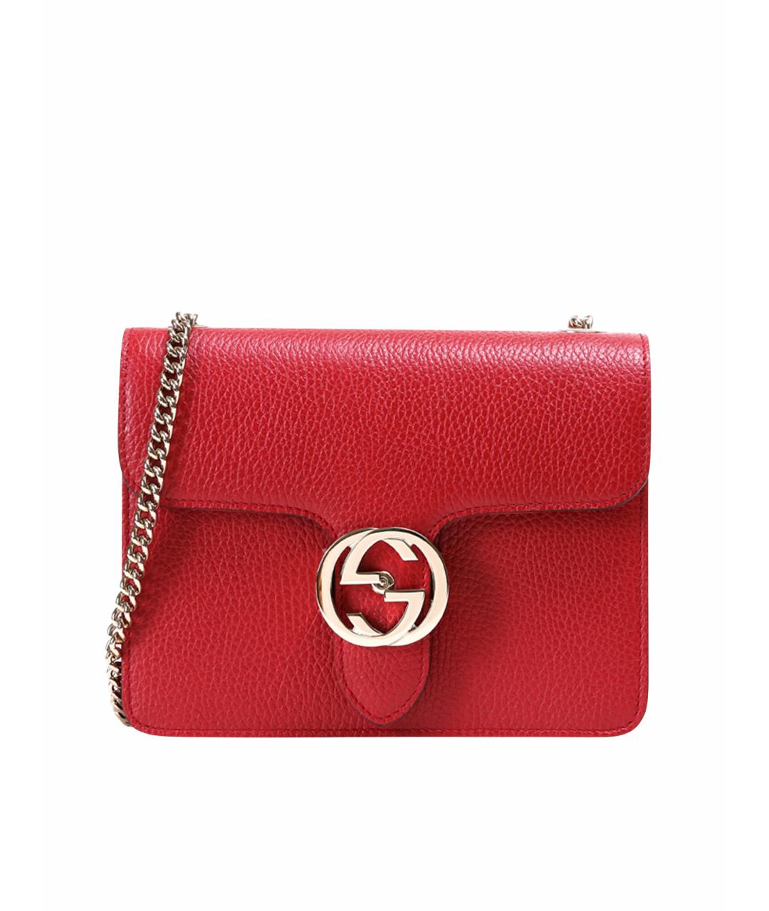 GUCCI Красная кожаная сумка через плечо, фото 1