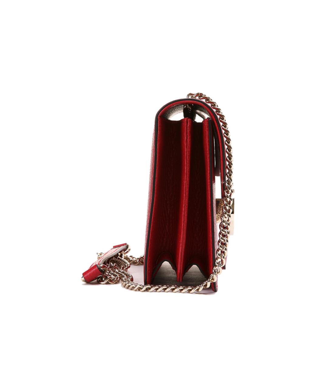 GUCCI Красная кожаная сумка через плечо, фото 3