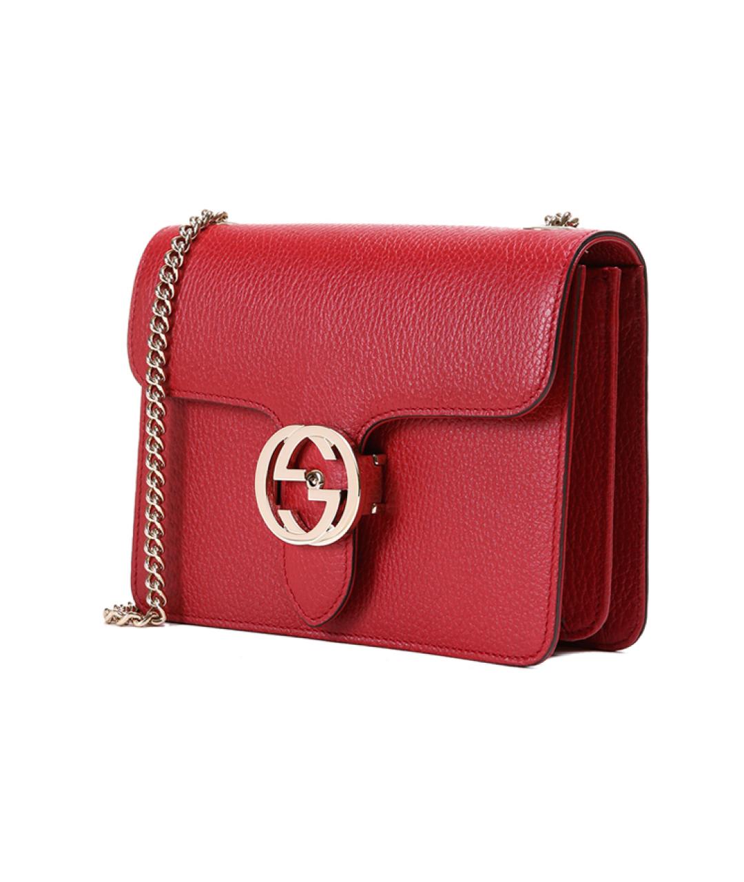 GUCCI Красная кожаная сумка через плечо, фото 2