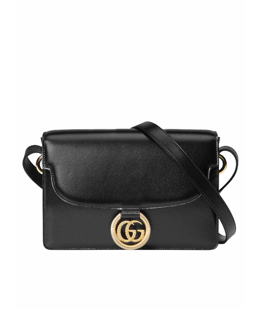 GUCCI Черная кожаная сумка через плечо, фото 1