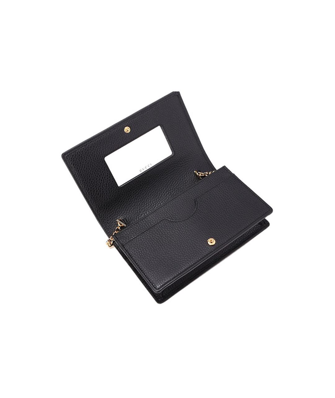 GUCCI Черная кожаная сумка через плечо, фото 5