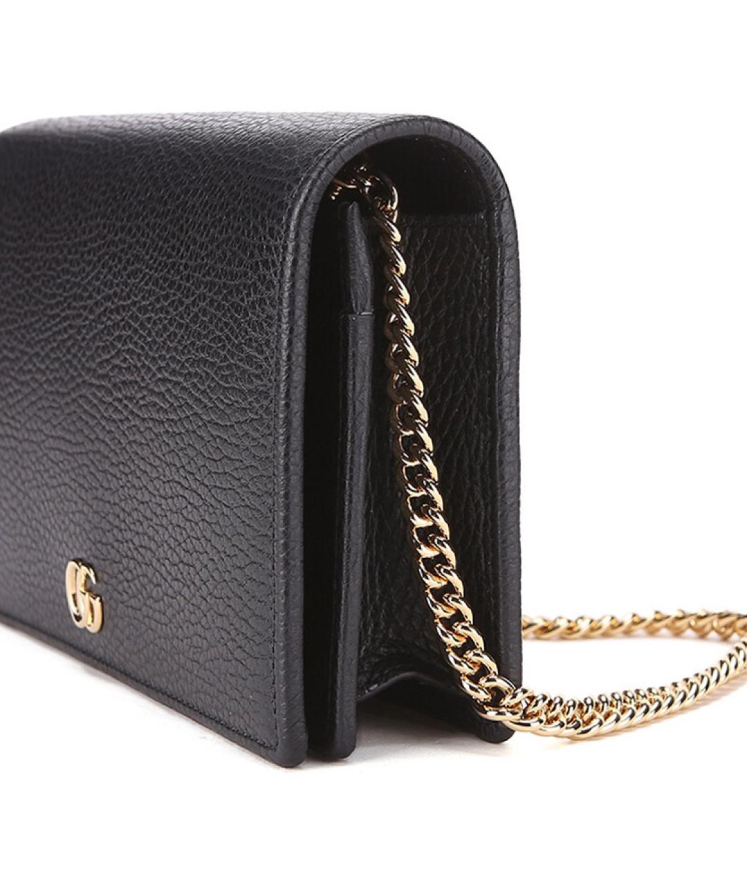 GUCCI Черная кожаная сумка через плечо, фото 6