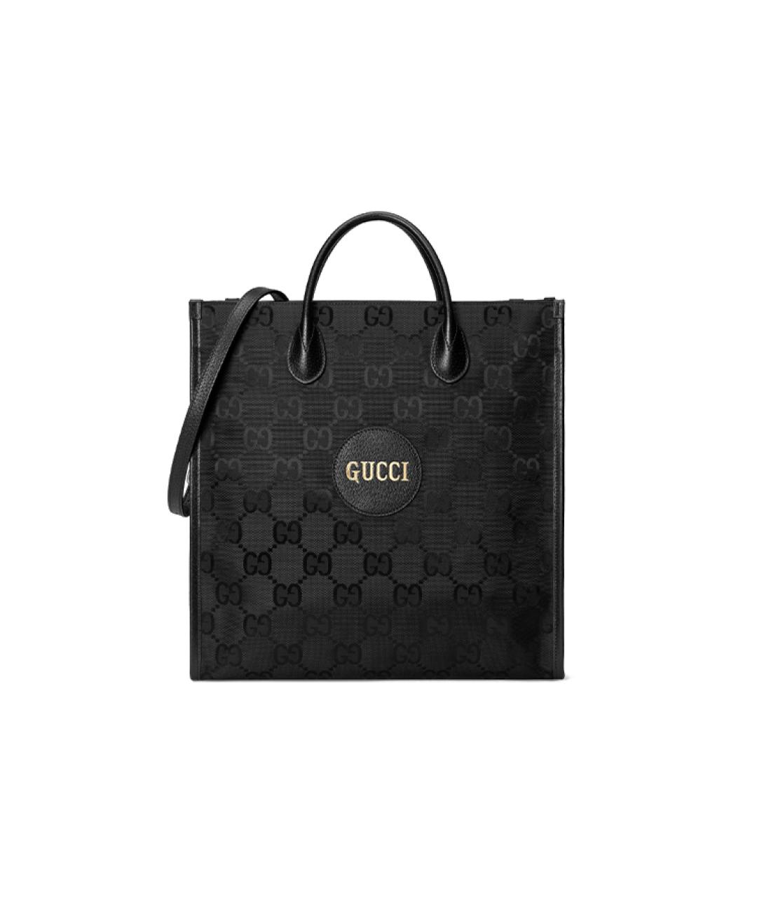 GUCCI Черная тканевая сумка тоут, фото 1
