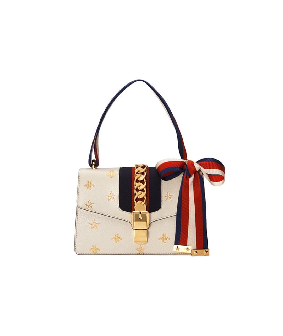 GUCCI Белая кожаная сумка через плечо, фото 3