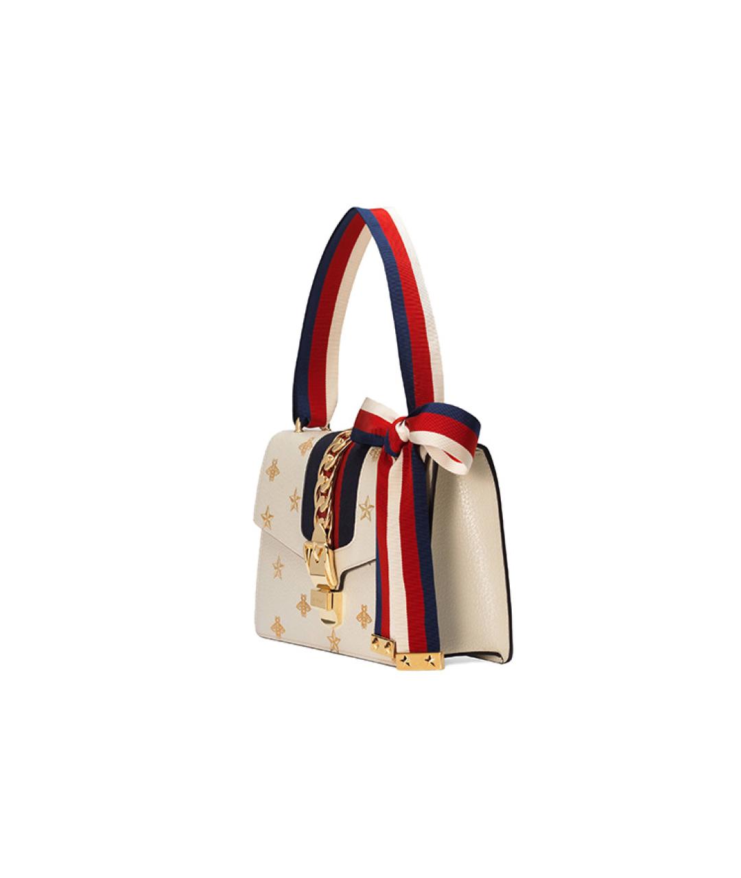 GUCCI Белая кожаная сумка через плечо, фото 4
