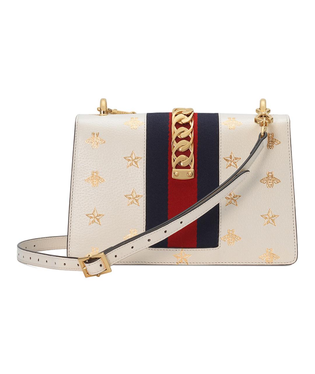 GUCCI Белая кожаная сумка через плечо, фото 2