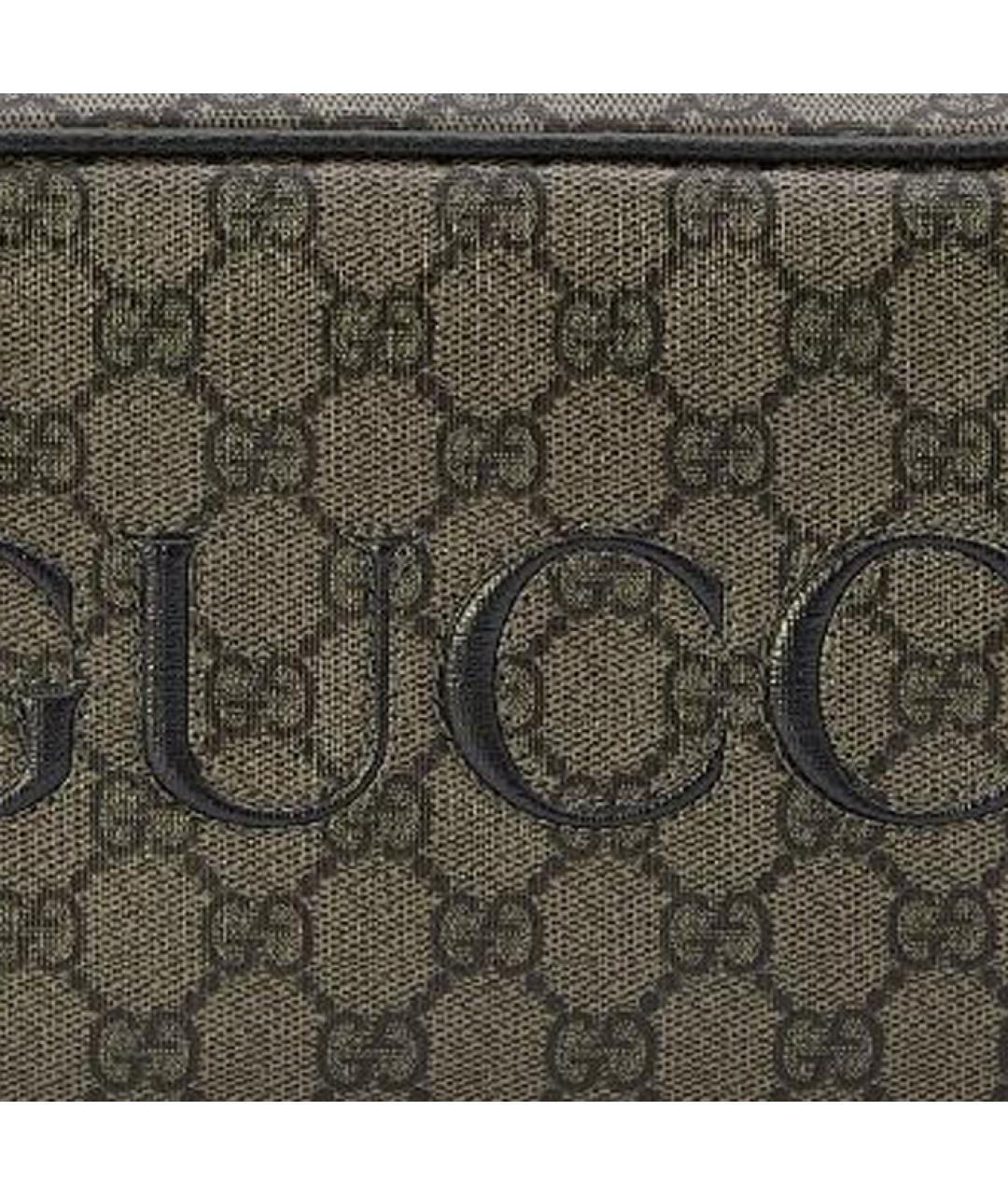 GUCCI Серая тканевая сумка на плечо, фото 5