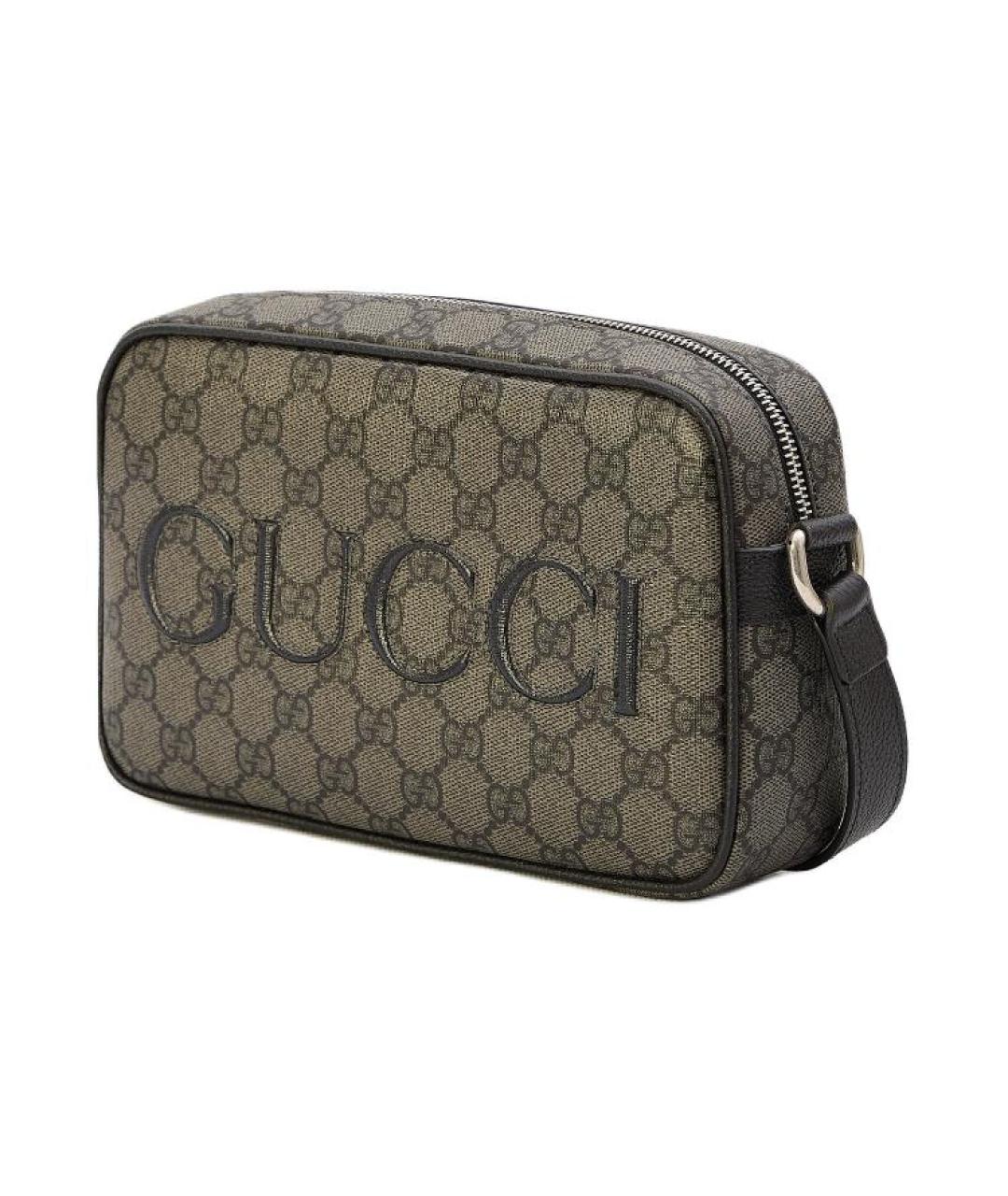 GUCCI Серая тканевая сумка на плечо, фото 2