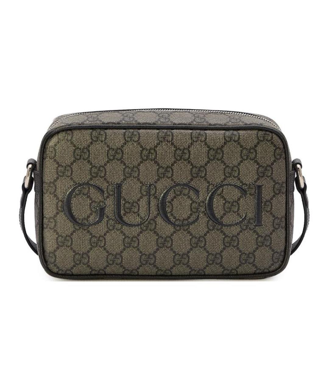 GUCCI Серая тканевая сумка на плечо, фото 1