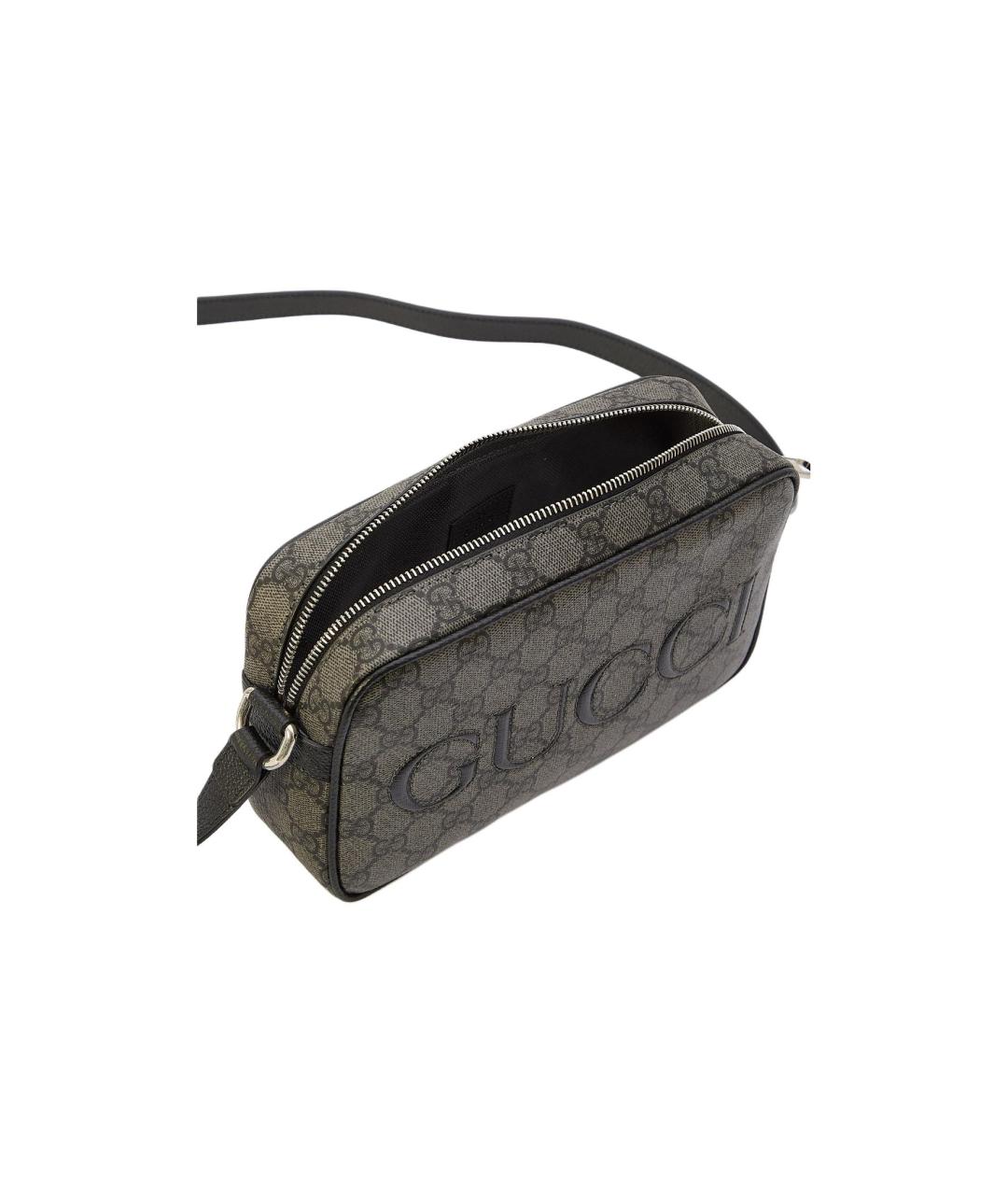 GUCCI Серая тканевая сумка на плечо, фото 4