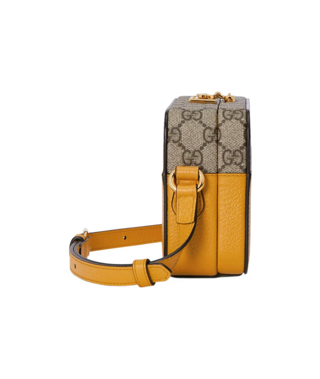 GUCCI Желтая тканевая сумка на плечо, фото 4