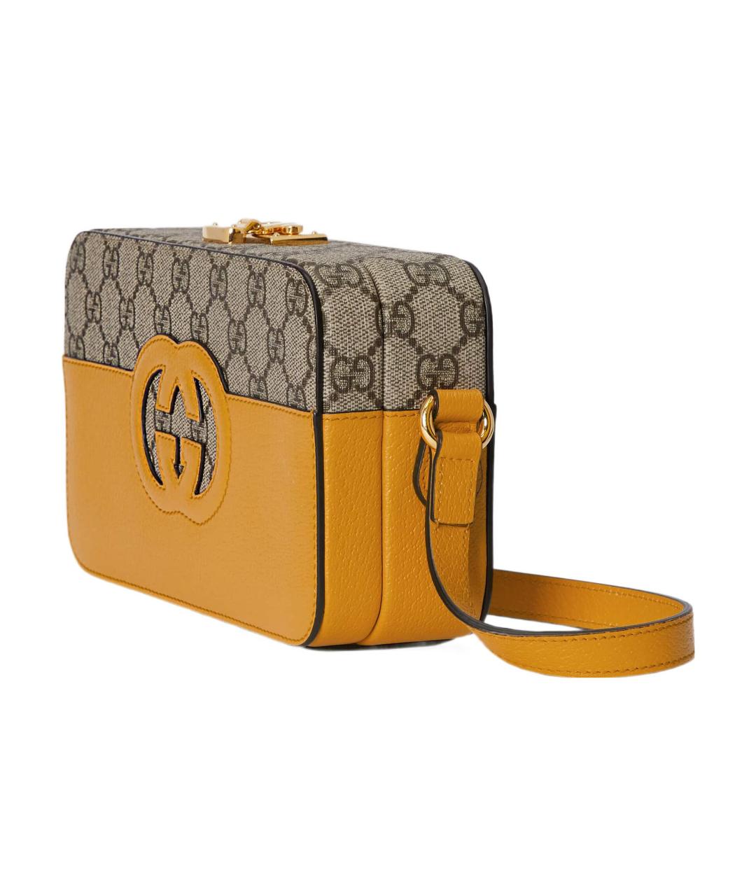 GUCCI Желтая тканевая сумка на плечо, фото 2