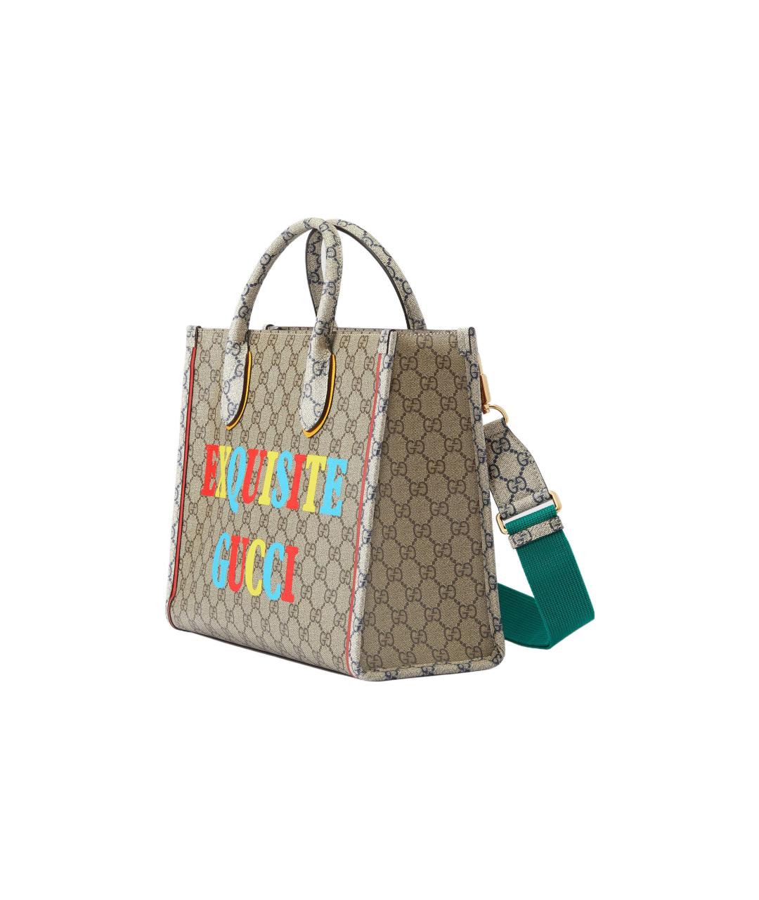 GUCCI Бежевая тканевая сумка тоут, фото 3