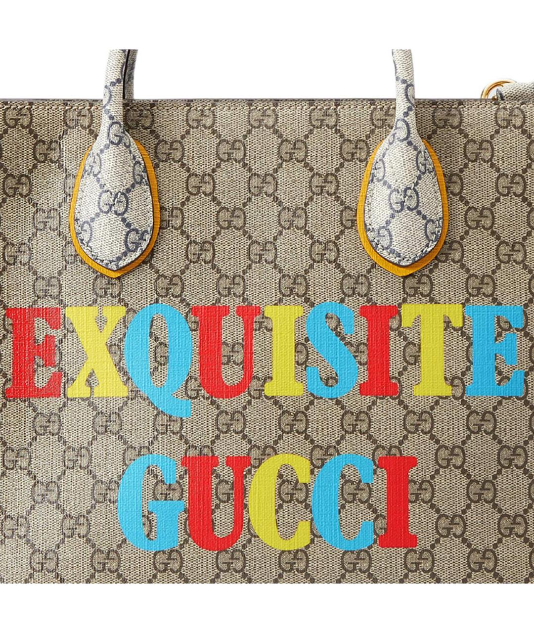 GUCCI Бежевая тканевая сумка тоут, фото 8