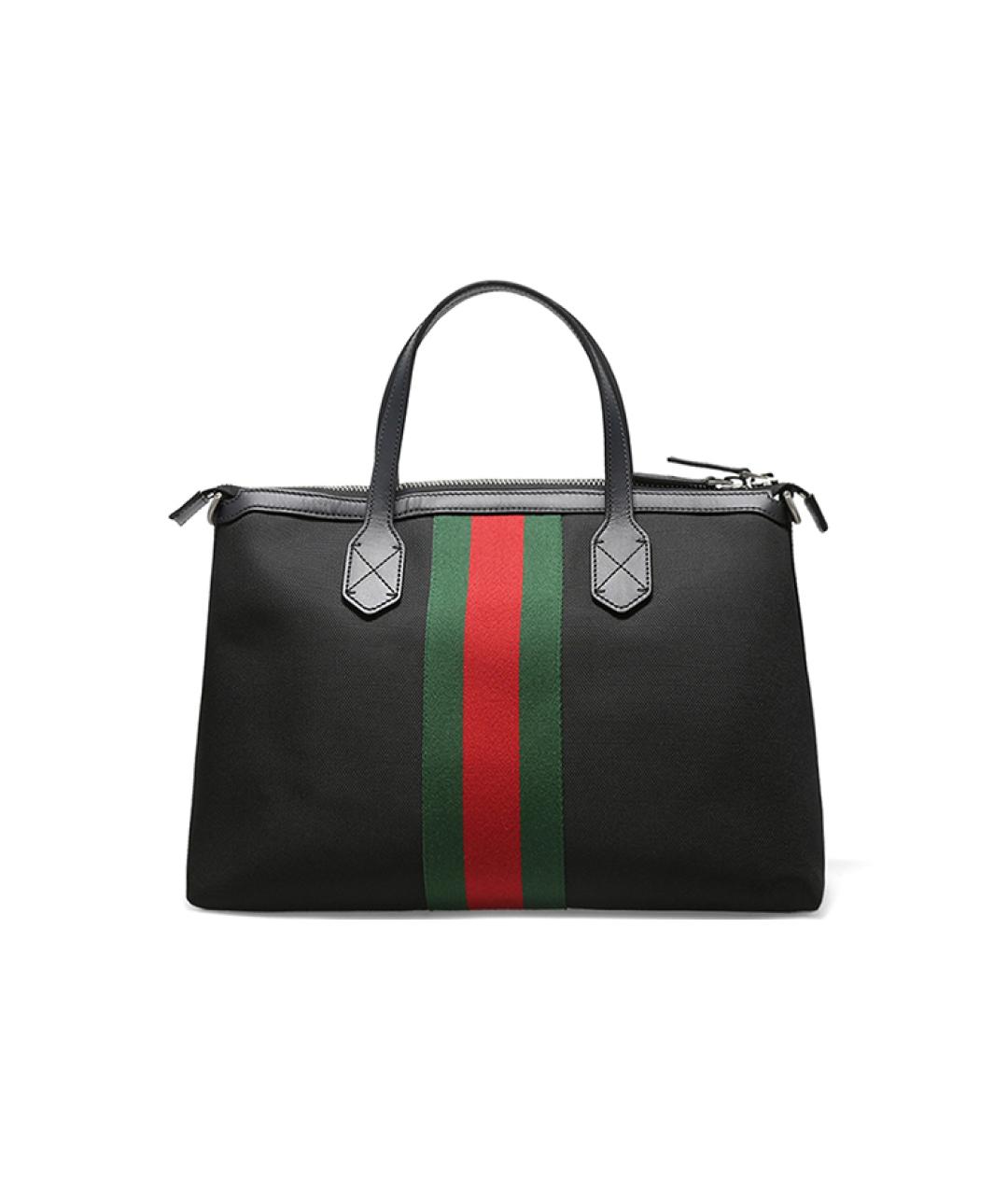 GUCCI Черная тканевая сумка тоут, фото 3