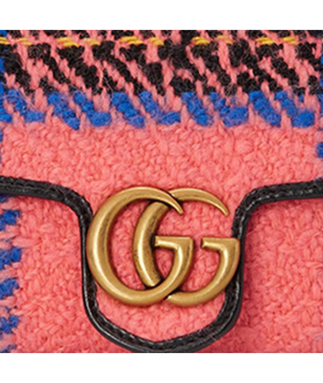 GUCCI Розовая твидовая сумка через плечо, фото 8