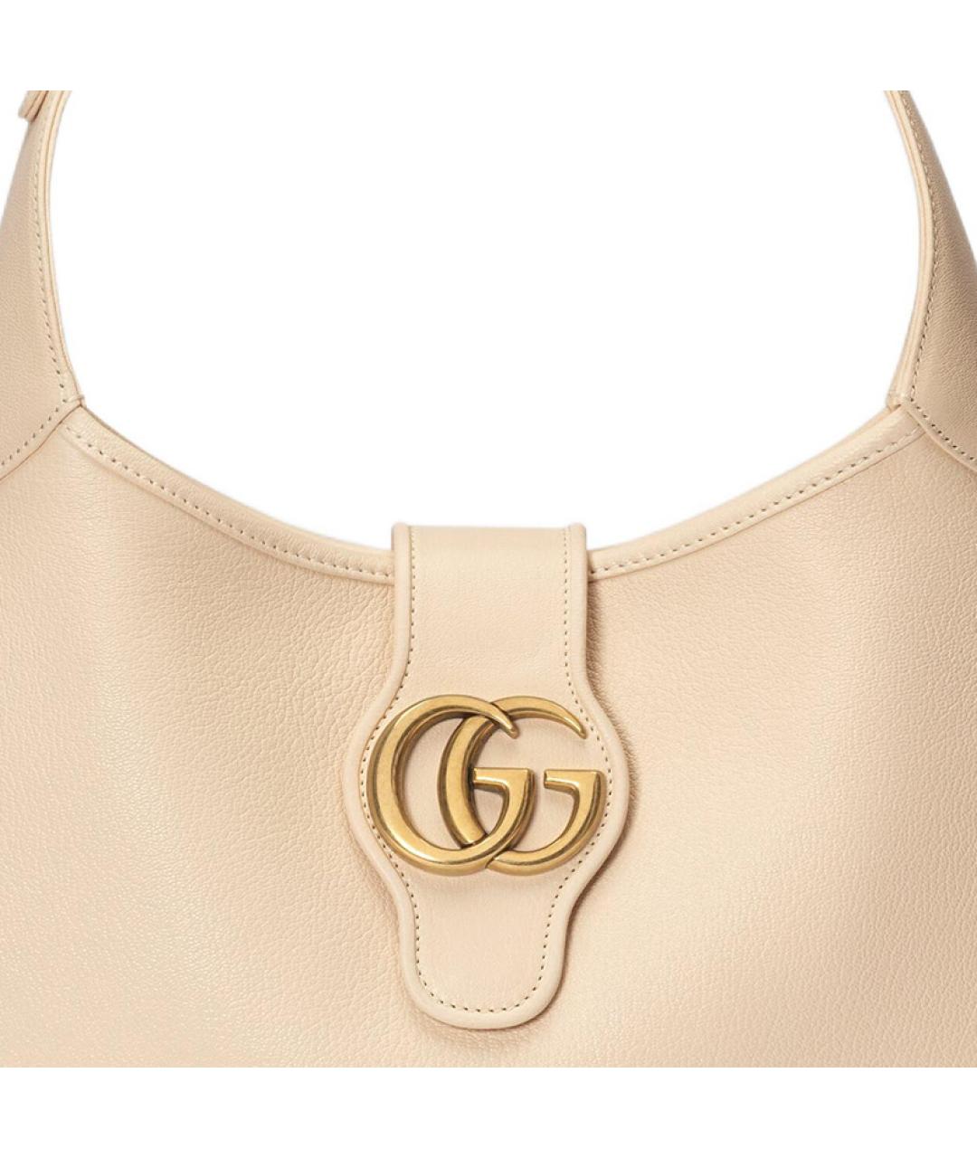GUCCI Бежевая кожаная сумка через плечо, фото 9