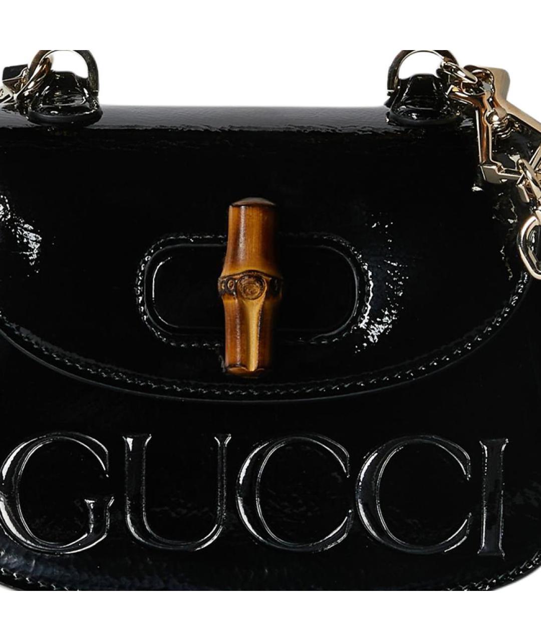 GUCCI Черная кожаная сумка через плечо, фото 9