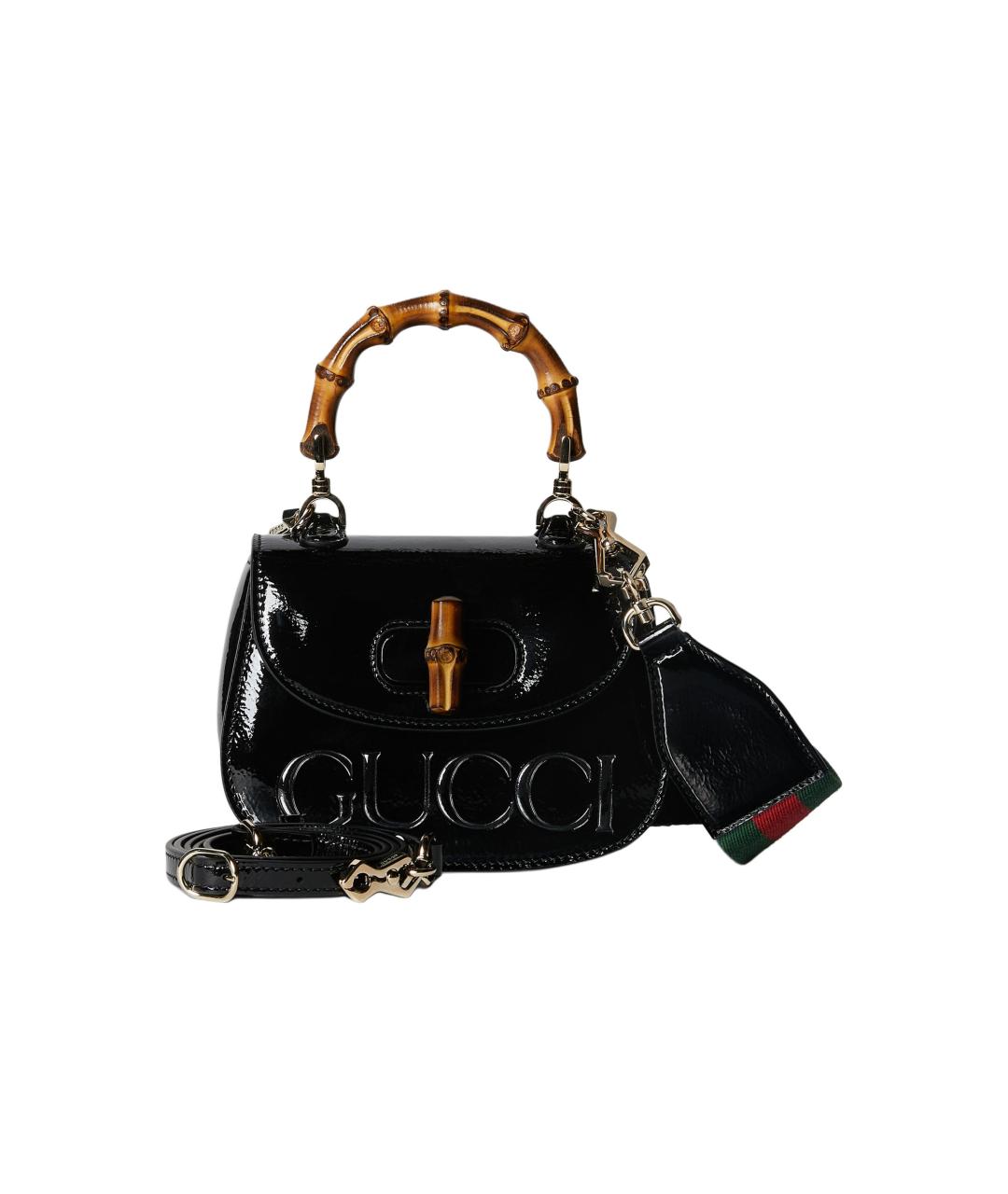 GUCCI Черная кожаная сумка через плечо, фото 2