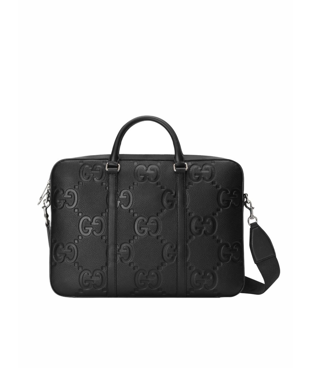 GUCCI Черный кожаный портфель, фото 1