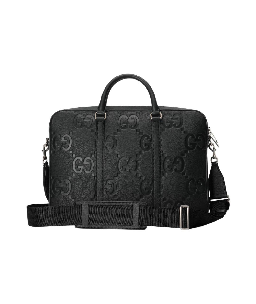 GUCCI Черный кожаный портфель, фото 3