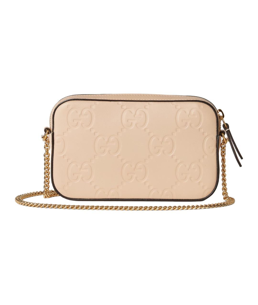 GUCCI Бежевая кожаная сумка через плечо, фото 3
