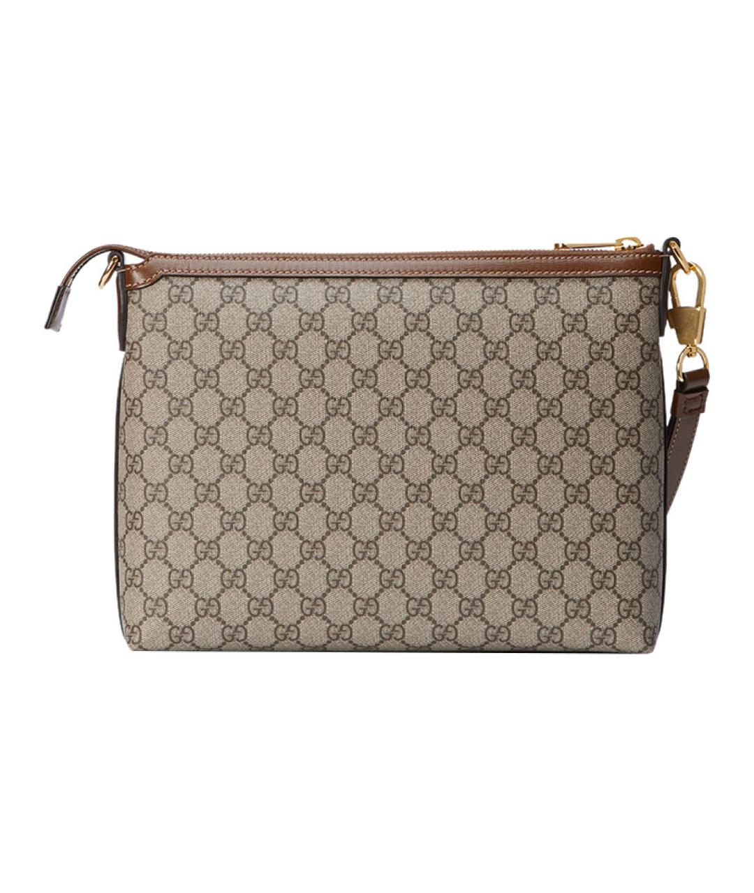 GUCCI Коричневая тканевая сумка на плечо, фото 5