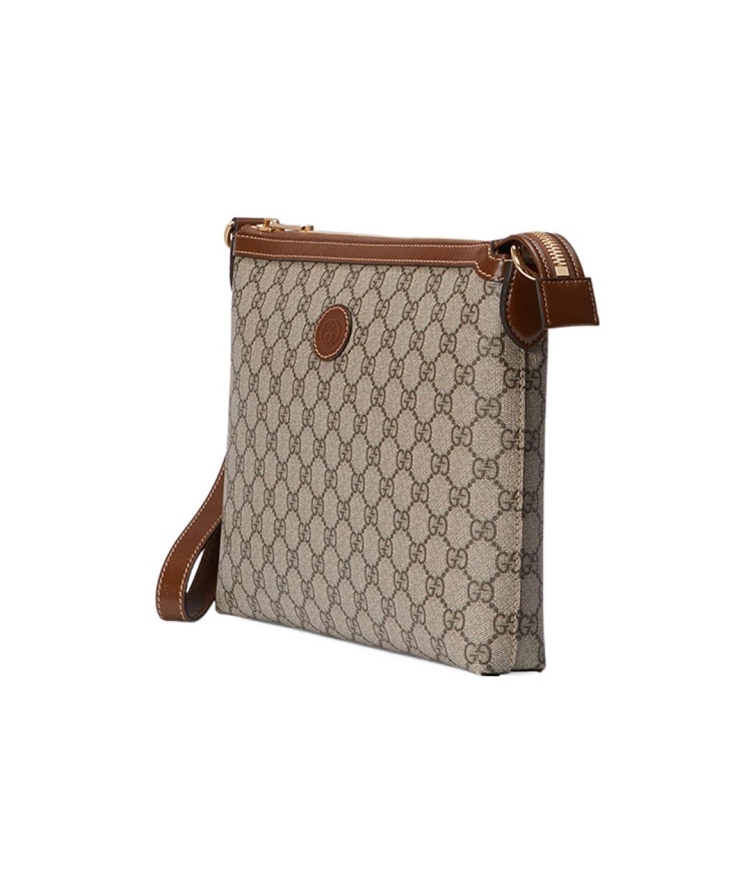 GUCCI Коричневая тканевая сумка на плечо, фото 3