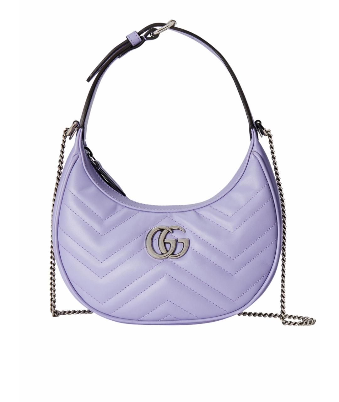 GUCCI Фиолетовая кожаная сумка через плечо, фото 1